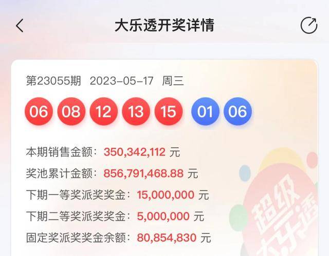 大乐透最新开奖信息已公开2024年010期1月22日一等奖